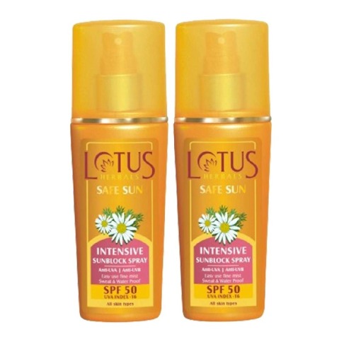 Lotus Herbals Intensive Sunblock Spray, 80 ml for All Skin - Pack of 2 Lotus Herbals Intensive Sunblock Spray, 80 ml for All Skin - Pack of 2
