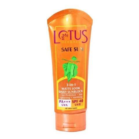 Lotus Herbals Safe Sun 3-in-1 Matte Look Daily Sun Block,  50 g  All 