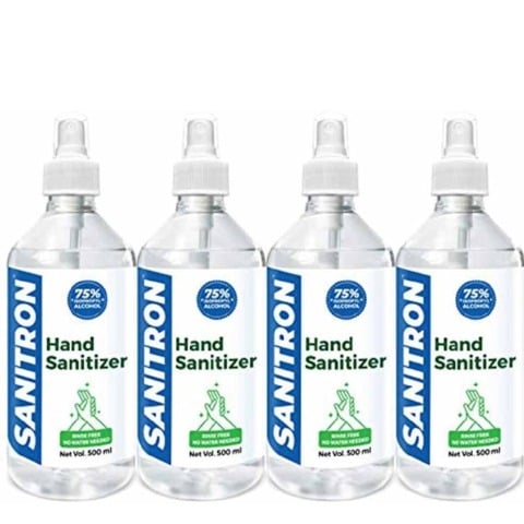 1 - Sanitron Liquid Spray Hand Sanitizer,  75% Isopropyl alcohol (IPA)  4 Piece(s)/Pack  Spray Bottle 