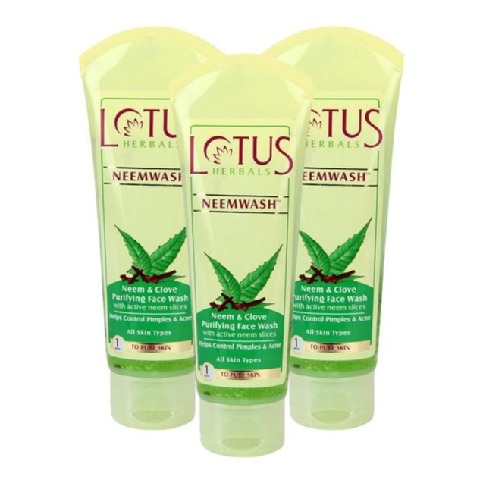 Lotus Herbals Neem & Clove Purifying Face Wash, 120 g - Pack of 3 Lotus Herbals Neem & Clove Purifying Face Wash, 120 g - Pack of 3