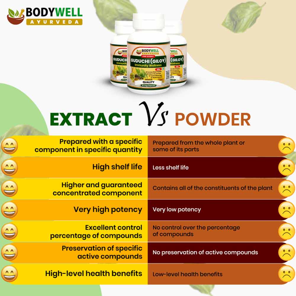 3 - Bodywell Guduchi (Giloy) Pure Extract 500 mg,  120 veggie capsule(s) 