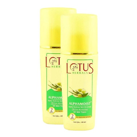 Lotus Herbals Alphamoist Alpha Moisturiser, 80 ml for All Skin Types - Pack of 2 Lotus Herbals Alphamoist Alpha Moisturiser, 80 ml for All Skin Types - Pack of 2