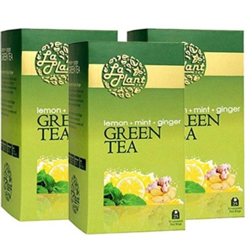 Laplant Green Tea, 25 Piece(s)/Pack Lemon, Mint & Ginger - Pack of 3 Laplant Green Tea, 25 Piece(s)/Pack Lemon, Mint & Ginger - Pack of 3