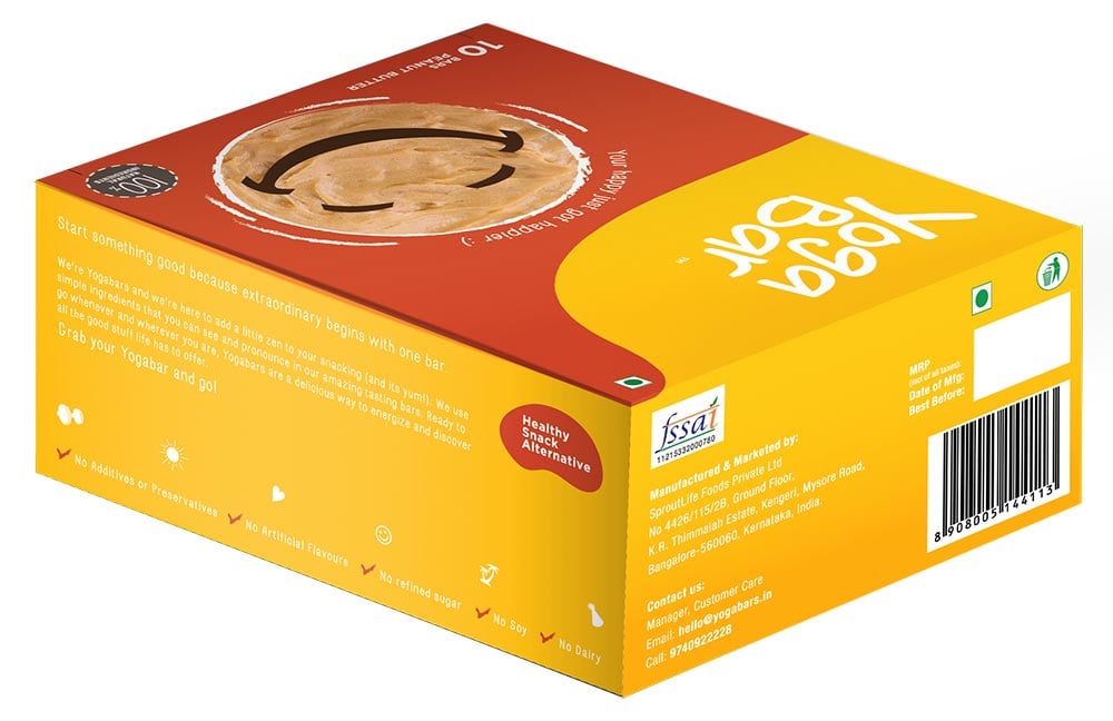 Yogabar Multigrain Energy Bars,  10 bar(s)  Peanut Butter 