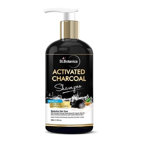 1 - St.Botanica Activated Charcoal Shampoo,  300 ml  No Sulphate, No Parabens, No Silicon 