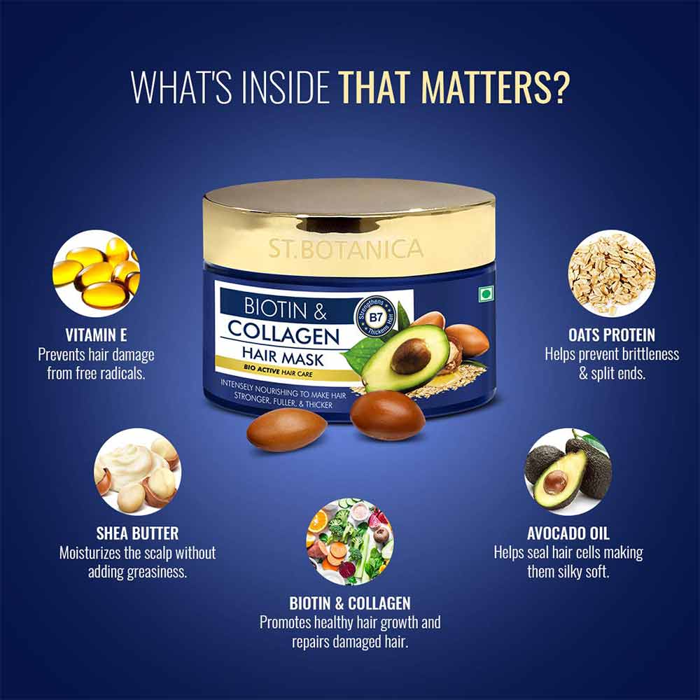 6 - St.Botanica Biotin & Collagen Hair Mask,  200 ml  for All Hair Types 