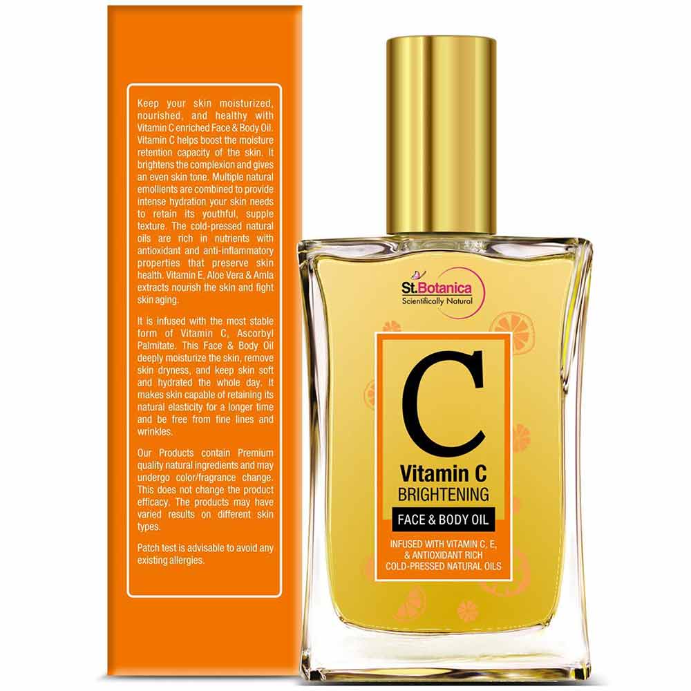 7 - St.Botanica Vitamin C Brightening Face & Body Oil,  100 ml  for All Skin Types 