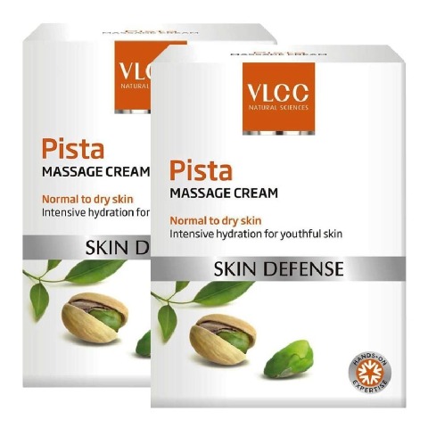 VLCC Pista Massage Cream - Pack of 2, 50 g Skin Defense VLCC Pista Massage Cream - Pack of 2, 50 g Skin Defense