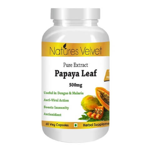 Natures Velvet Papaya Leaf Pure Extract (500mg), 60 veggie capsule(s) Natures Velvet Papaya Leaf Pure Extract (500mg), 60 veggie capsule(s)
