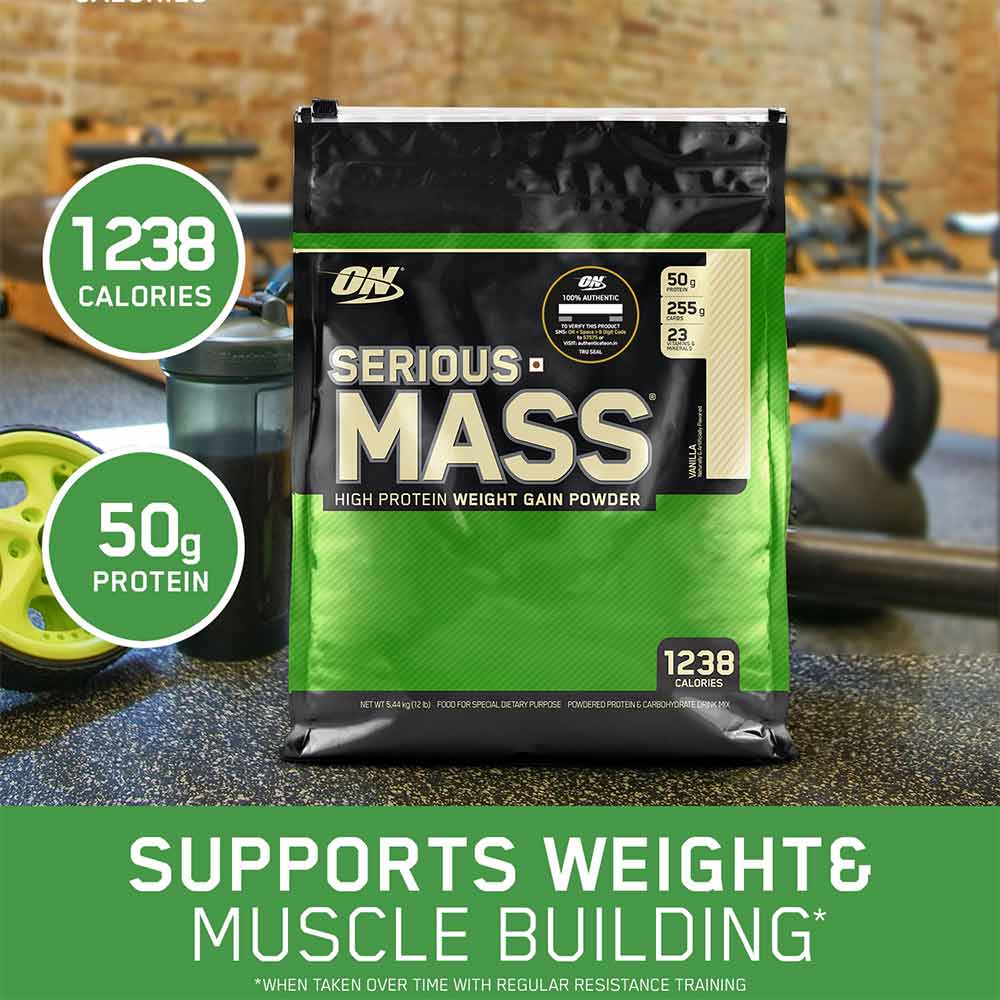 7 - ON (Optimum Nutrition) Serious Mass,  12 lb  Vanilla 