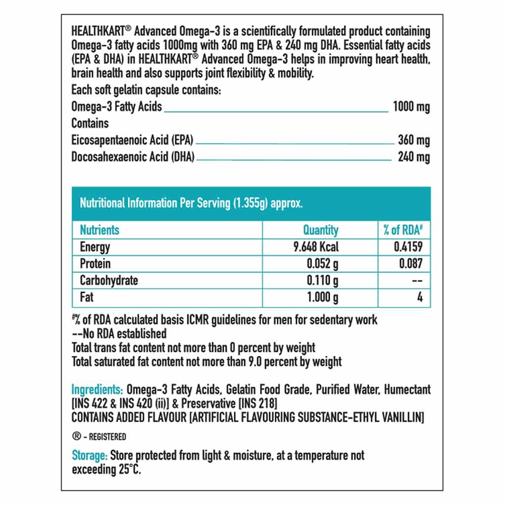 4 - HealthKart Advanced Omega-3 with 360mg EPA & 240mg DHA OP,  90 capsules 