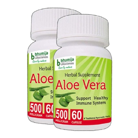 Bhumija Aloe Vera - Pack of 2, 60 capsules Bhumija Aloe Vera - Pack of 2, 60 capsules