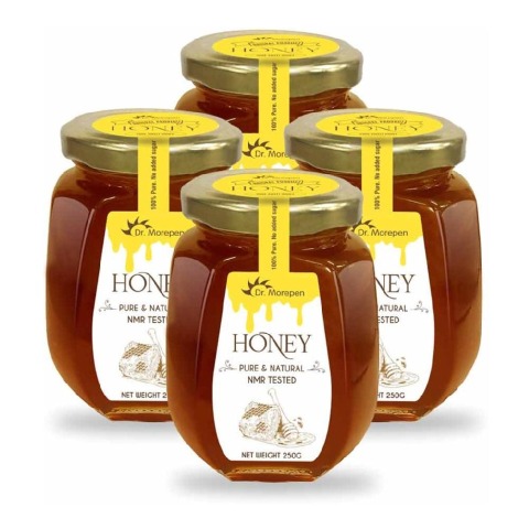 1 - Dr. Morepen Pure & Natural Honey (Pack of 4),  250 g  No Added Sugar 