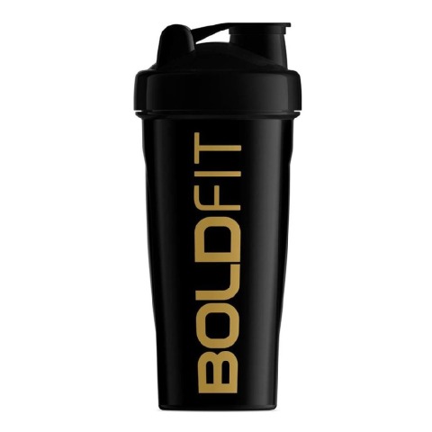 1 - Boldfit Bold Gym Shaker Bottle,  Black  700 ml 