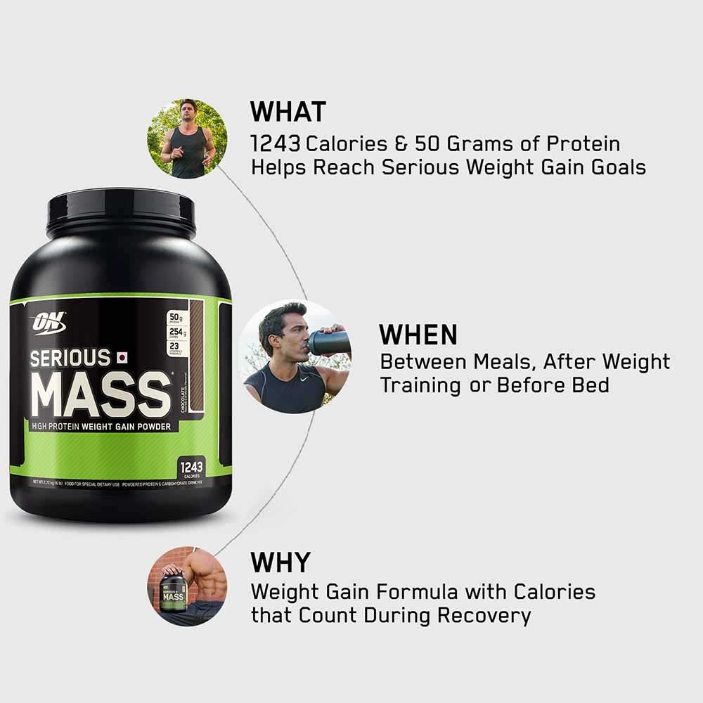 11 - ON (Optimum Nutrition) Serious Mass Weight Gainer Powder,  12 lb  Chocolate 