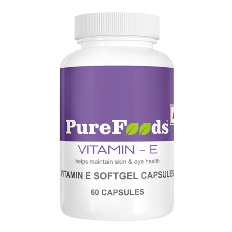 1 - PureFoods Vitamin E,  60 capsules 