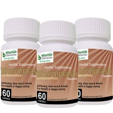Bhumija Bhumiprash Chyawanprash - Pack of 3, 60 capsules Bhumija Bhumiprash Chyawanprash - Pack of 3, 60 capsules