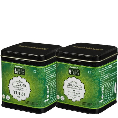 Healthbuddy Organic Darjeeling Green Tea Pack of 2 100 g Tulsi Healthbuddy Organic Darjeeling Green Tea Pack of 2 100 g Tulsi