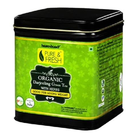 Healthbuddy Organic Green Tea With Herbs, 100 g Unflavoured Healthbuddy Organic Green Tea With Herbs, 100 g Unflavoured