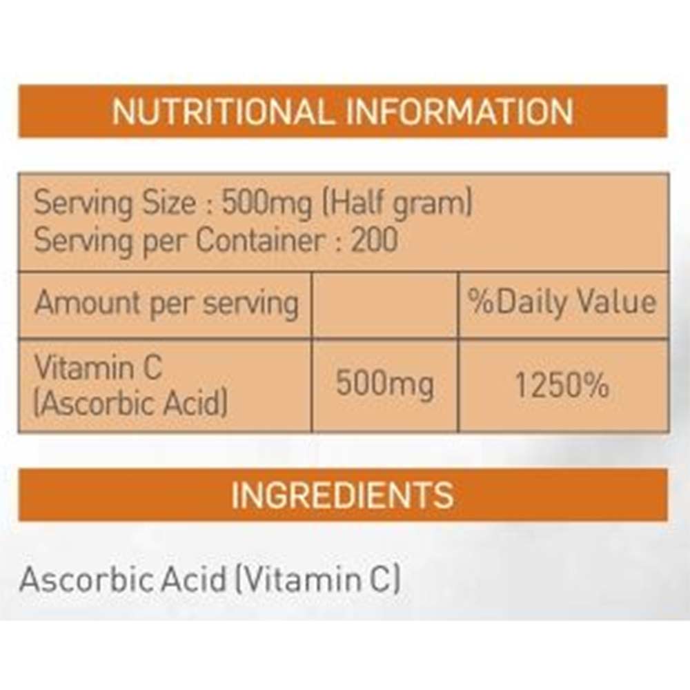 supplement - Nakpro Vitamin C Powerful Antioxidant Powder,  100 g  Unflavoured 