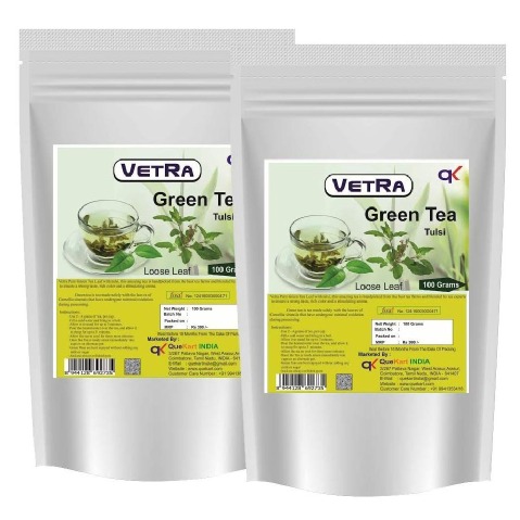 Vetra Tulsi Green Tea Loose Leaf - Pack of 2 0.1 kg Unflavoured Vetra Tulsi Green Tea Loose Leaf - Pack of 2 0.1 kg Unflavoured