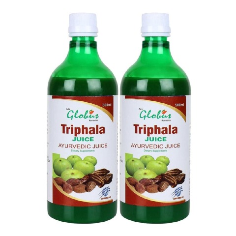 Globus Triphala Juice - Pack of 2 Unflavoured 0.5 L Globus Triphala Juice - Pack of 2 Unflavoured 0.5 L