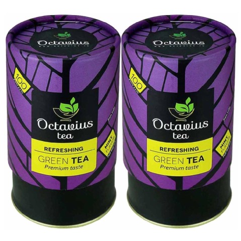 Octavius Refreshing Green Tea - Pack of 2 0.1 kg Mint Octavius Refreshing Green Tea - Pack of 2 0.1 kg Mint