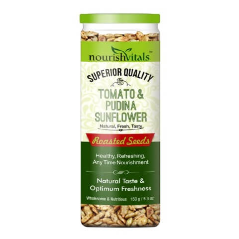 NourishVitals Tomato & Pudina Sunflower Roasted Seeds, Unflavoured 0.150 kg NourishVitals Tomato & Pudina Sunflower Roasted Seeds, Unflavoured 0.150 kg