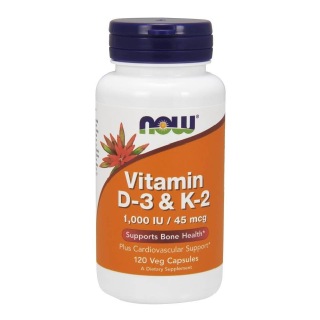 Now Vitamin D3 & K2 (1000 IU), 120 veggie capsule(s)
