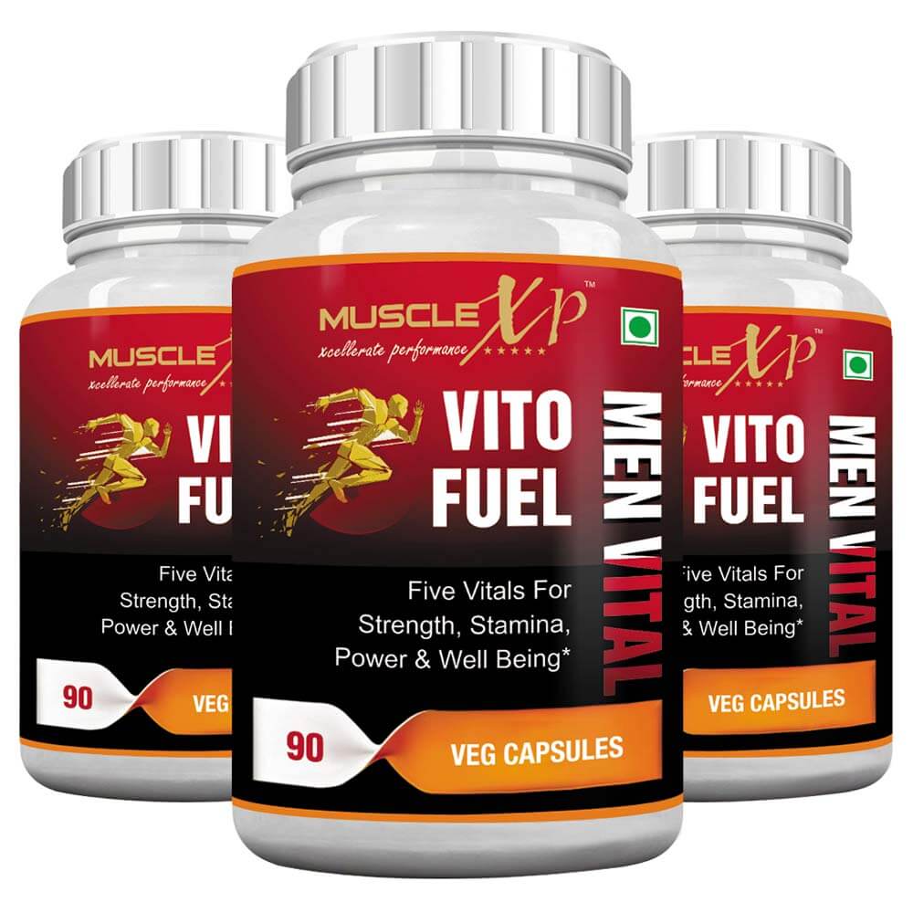 MuscleXP Vito Fuel Men Vital,  90 veggie capsule(s)  Unflavoured (Pack of 3) 