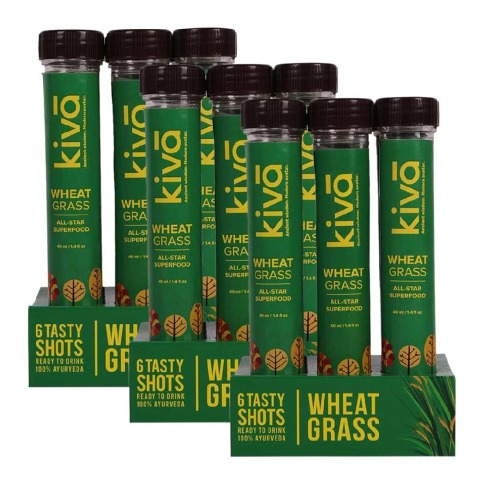 Kiva Wheat Grass Juice Pack of 3, Natural 6 Piece(s)/Pack Kiva Wheat Grass Juice Pack of 3, Natural 6 Piece(s)/Pack