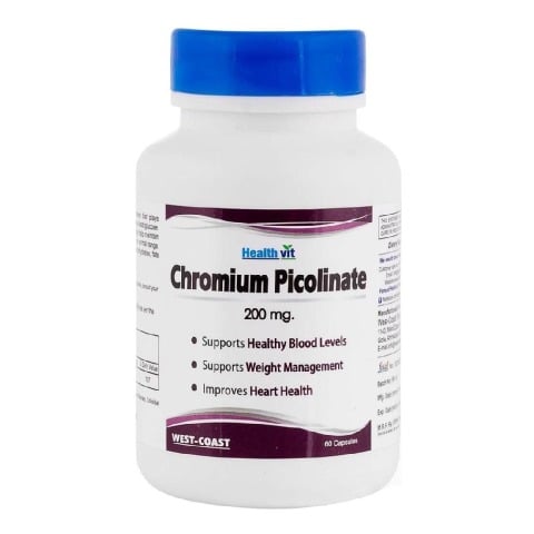 Healthvit Chromium Picolinate 200mcg,  60 capsules 
