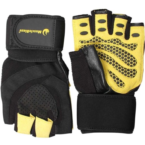 MuscleBlaze Gloves, Yellow & Black Small