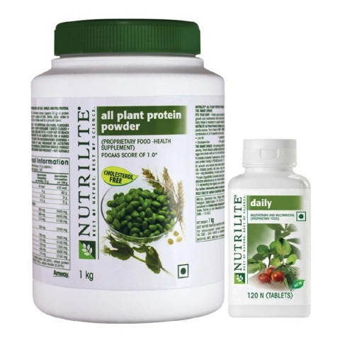 Amway Nutrilite Daily 120 tablet(s) & Nutrilite All Plant Protein 2.2 lb Combo