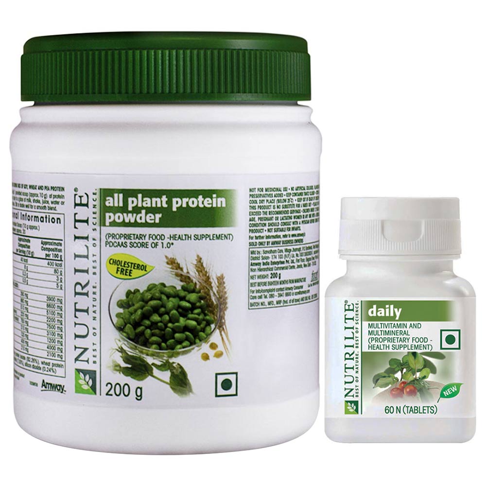 Amway Nutrilite Daily 60 tablet(s) & Nutrilite All Plant Protein 0.44 lb Combo