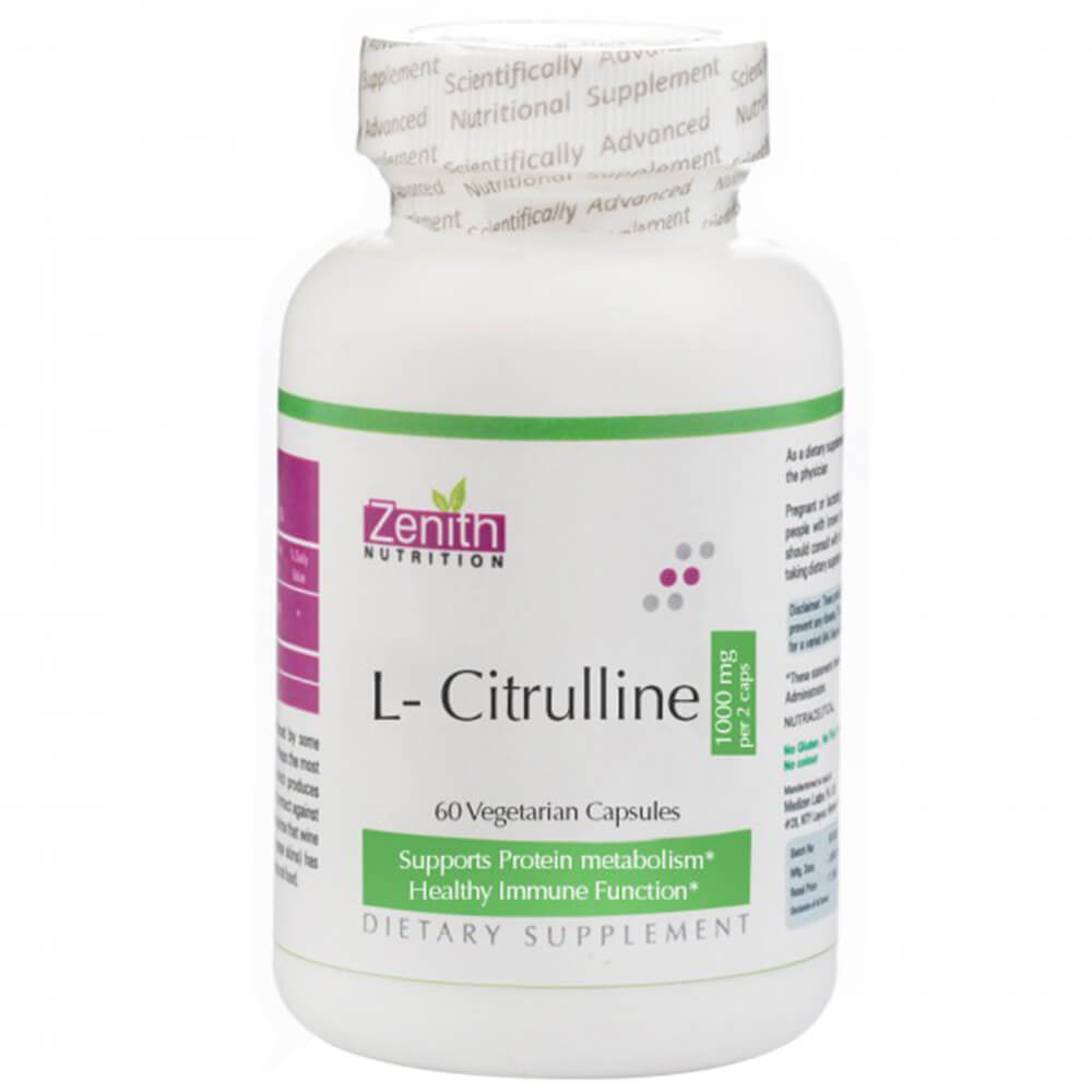 Zenith Nutrition L-Citrulline 1000 mg,  60 capsules  Unflavoured 