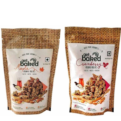 Get Baked Crunch Rocks Combo of 2,  Maple & Cranberry  0.1 kg 