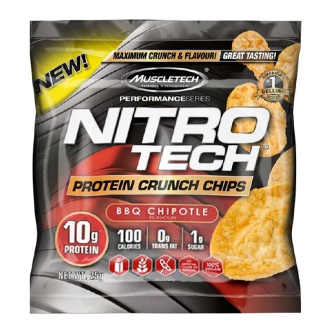 MuscleTech Nitrotech protein Crunch Chips, 25 g BBQ Chipotle