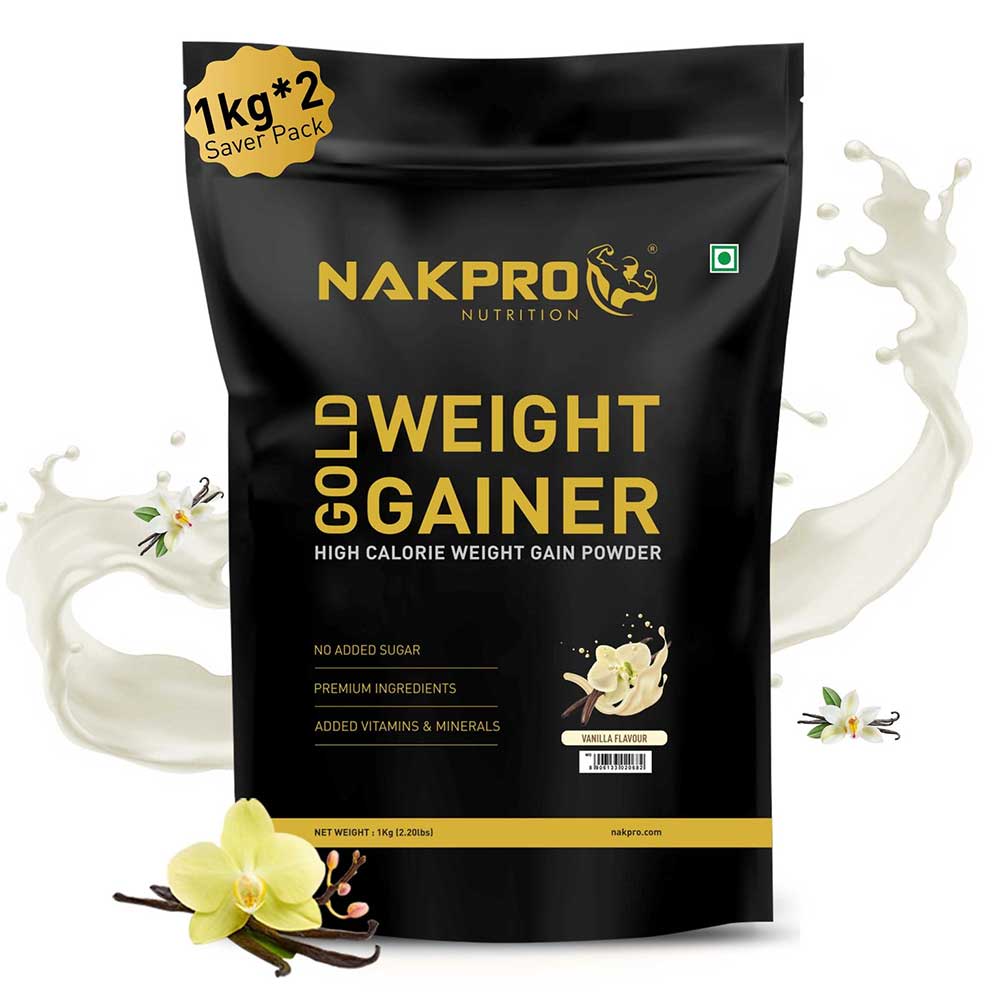 1 - Nakpro Gold Weight Gainer,  2.2 lb  Vanilla (Pack of 2) 
