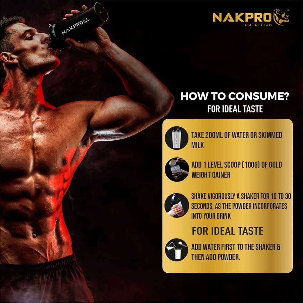 6 - Nakpro Gold Weight Gainer,  2.2 lb  Vanilla (Pack of 2) 
