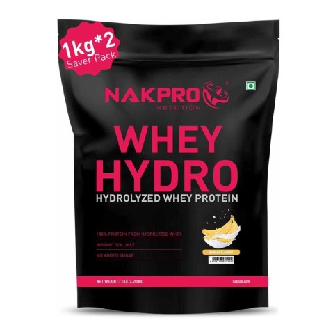 1 - Nakpro Whey Hydro Hydrolyzed Whey Protein, 2.2 lb Banana (Pack of 2)