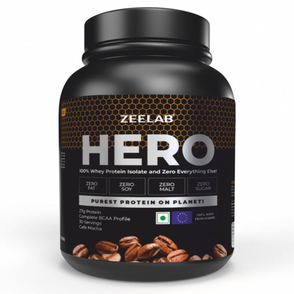 1 - Zeelab HERO 100% Whey Protein Isolate,  3.99 lb  Cafe Mocha 