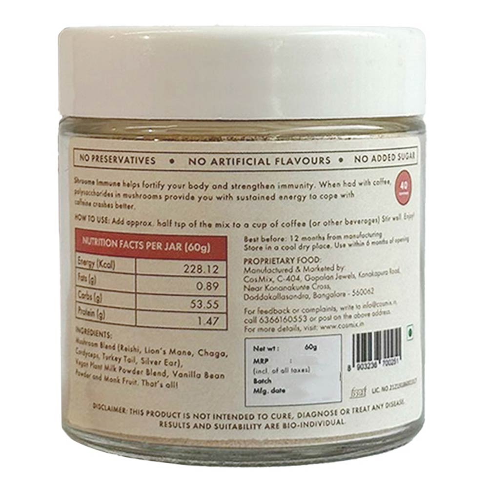 2 - Cosmix Shroom Immune Coffee Booster 100% Real Kerala Vanilla,  60 g 
