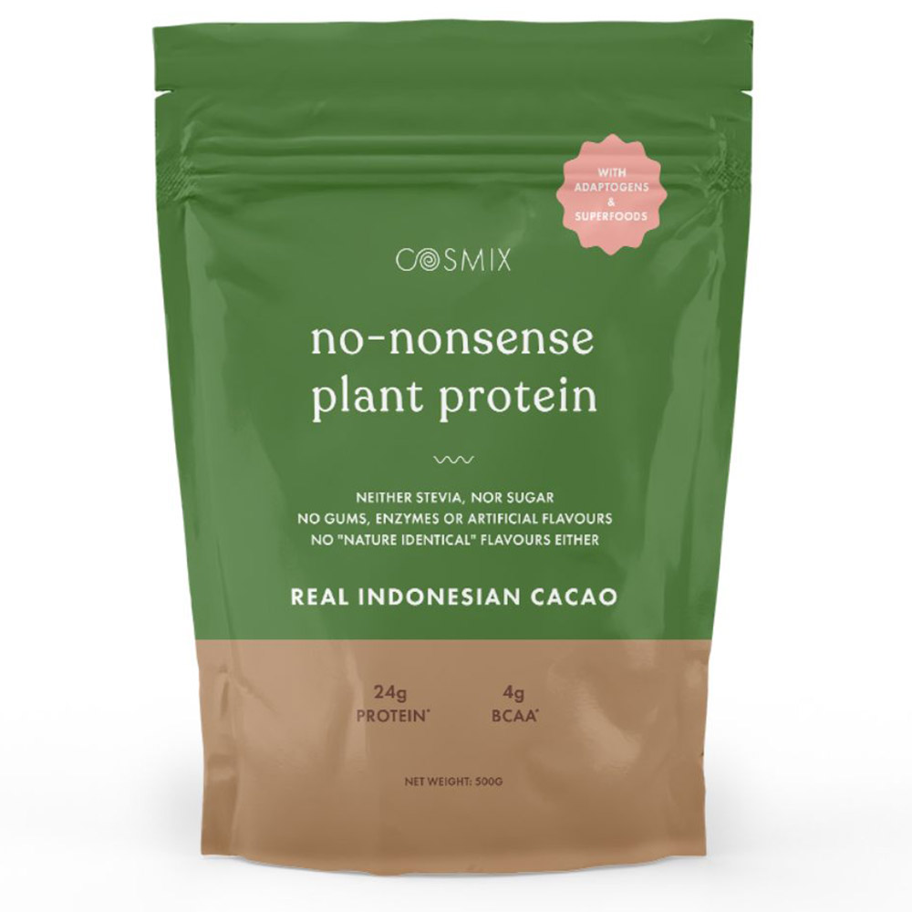 1 - Cosmix No-Nonsense Plant Protein,  1.1 lb  Real Indonesian Cacao 