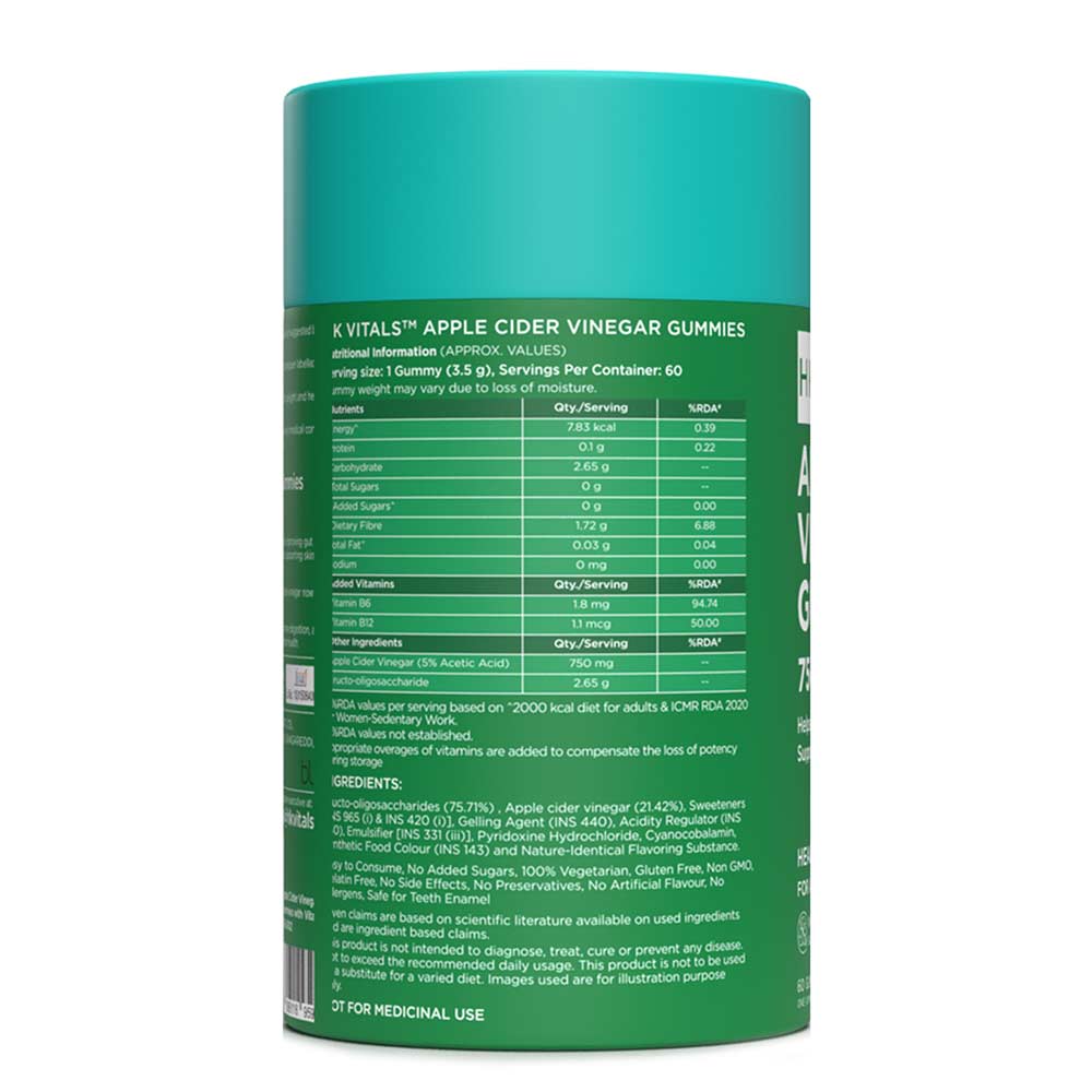 2 - HK Vitals ACV (750mg) by HealthKart,  60 gummies  Apple