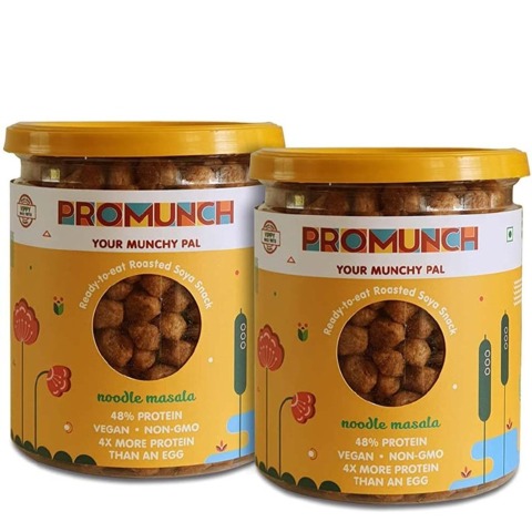 1 - Promunch Roasted Soya Snack, Noodle Masala Pack of 2 150 g