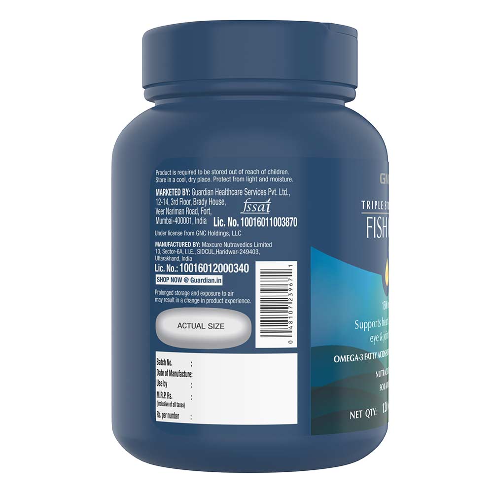 3 - GNC Triple Strength Fish Oil Mini,  120 softgels 