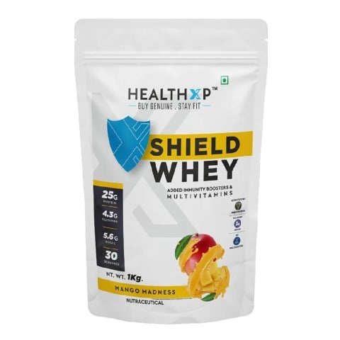 1 - HealthXP Shield Whey,  2.2 lb  Mango Madness 