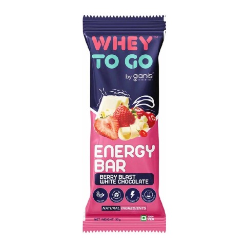 1 - Whey To Go Energy Bar,  6 bar(s)  Berry Blast White Chocolate 