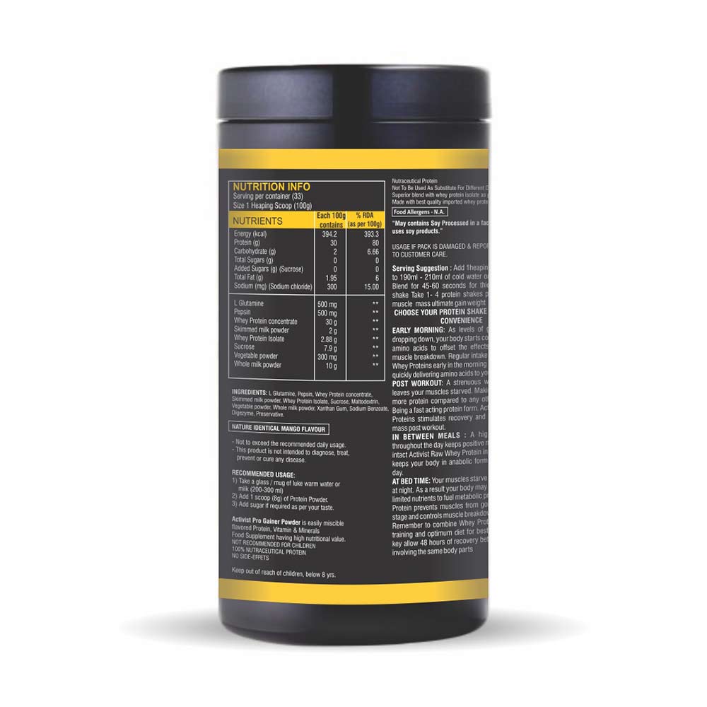 3 - Activist Pro Gainer Protein Powder,  1.1 lb  Mango 
